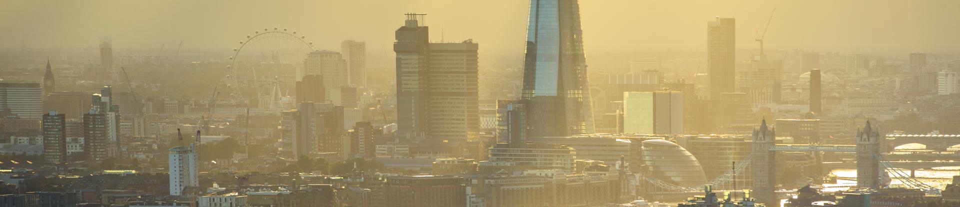 sun rays over London